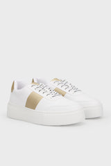 Armani Exchange Women’s Sneakers – White with Perforated Design