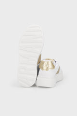 Armani Exchange Women’s Sneakers – White with Perforated Design