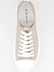 ARMANI EXCHANGE, Flatform leather sports shoes, Light brown