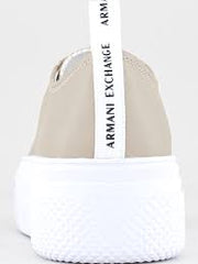 ARMANI EXCHANGE, Flatform leather sports shoes, Light brown
