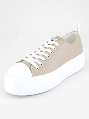 ARMANI EXCHANGE, Flatform leather sports shoes, Light brown