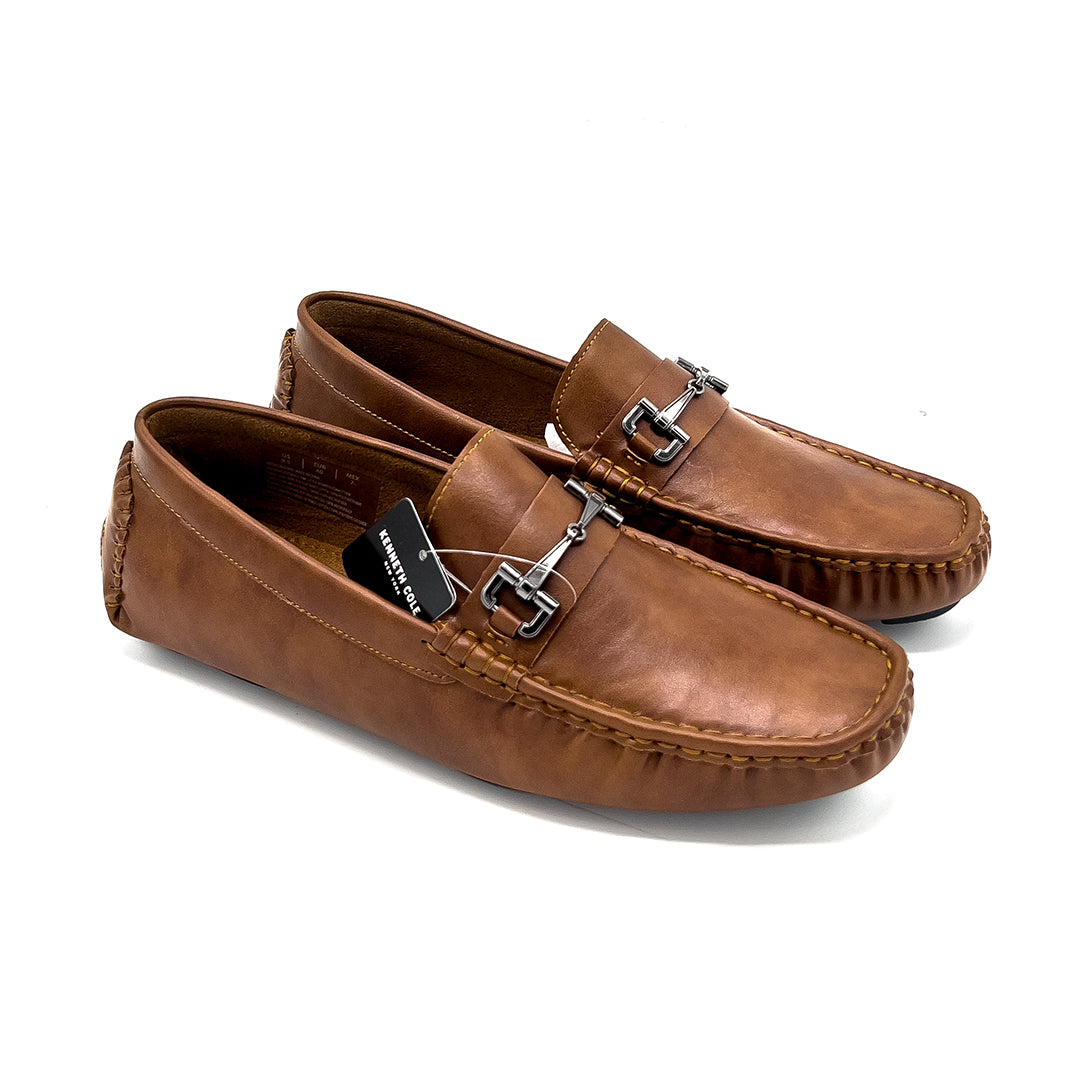 Kenneth Cole Reaction-Bobby Buckle Slip On Brown Men Shoes Kenneth Cole Reaction