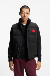 Hugo Boss Water-repellent gilet in gloss fabric Black