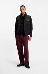 Hugo Boss Water-repellent gilet in gloss fabric Black