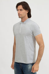AX HEATHER GREY STRETCH COTTON POLO SHIRT