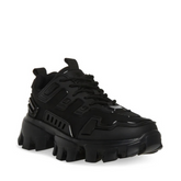 Men's black casual sneakers with lace-up design, ideal for daily comfort