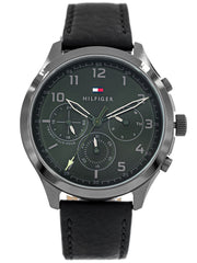 Tommy Hilfiger Men’s Quartz Leather Strap Green Dial 45mm Watch 1791856