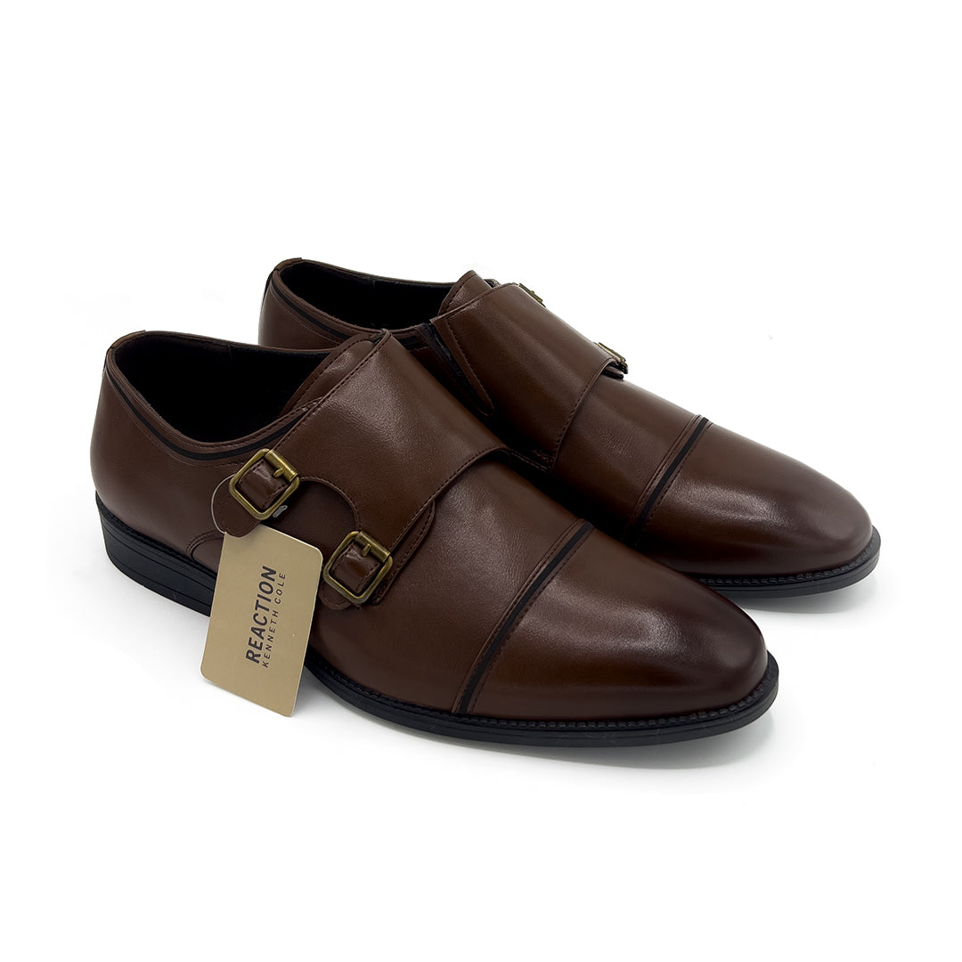 Kenneth Cole Reaction-Tanner Double Monk Strap Men Shoes Brown Kenneth Cole Reaction