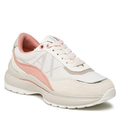 Armani Exchange Women’s Sneakers – Off White & Beige Platform Style ARMANI EXCHANGE