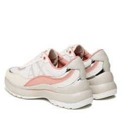 Armani Exchange Women’s Sneakers – Off White & Beige Platform Style