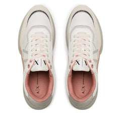 Armani Exchange Women’s Sneakers – Off White & Beige Platform Style ARMANI EXCHANGE