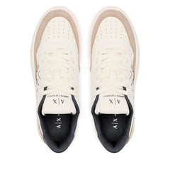 Armani Exchange Women’s Sneakers – Off White & Beige Everyday Wear