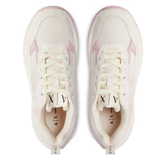 Armani Exchange Women’s Sneakers – Off White with Rose Detailing ARMANI EXCHANGE