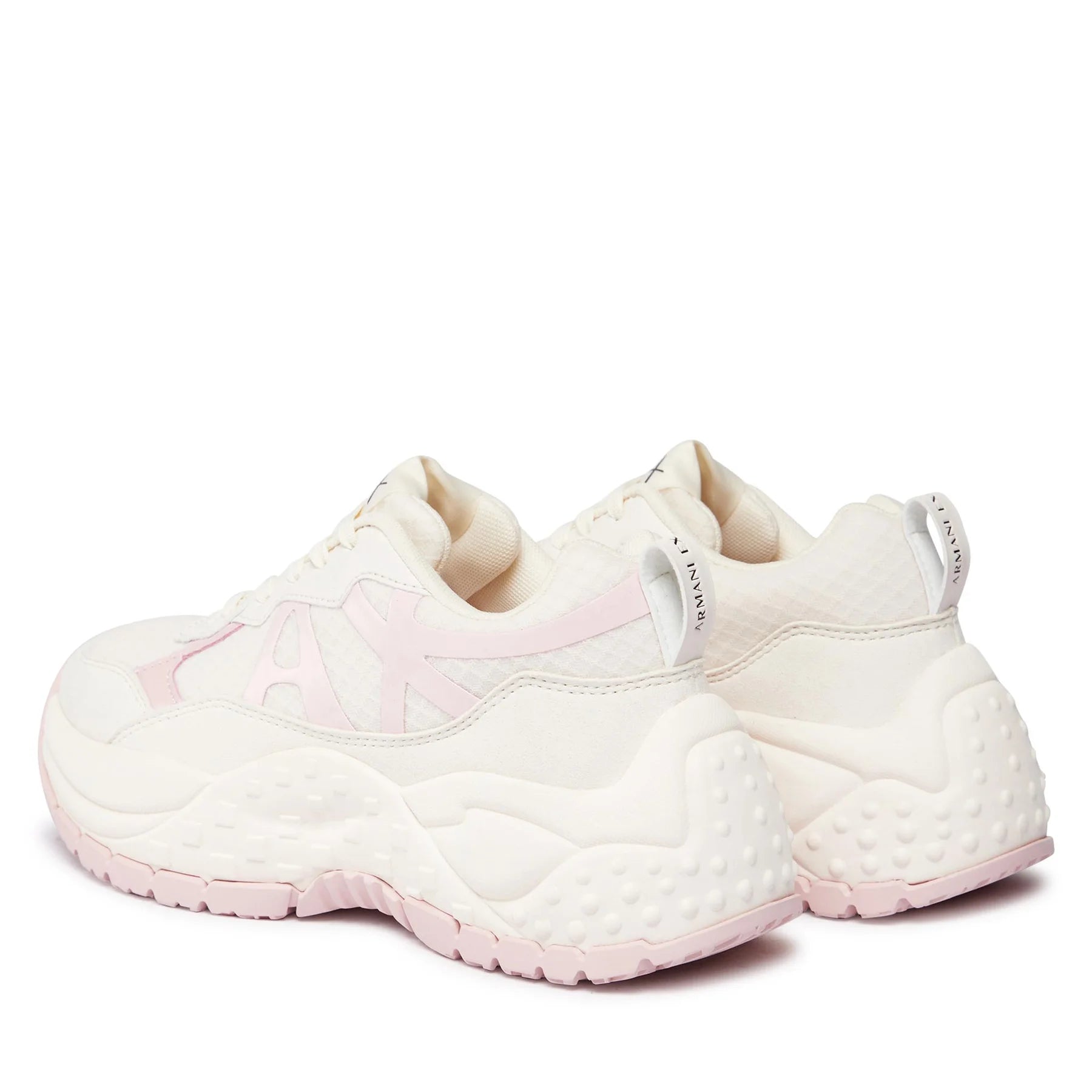 Armani Exchange Women’s Sneakers – Off White with Rose Detailing ARMANI EXCHANGE