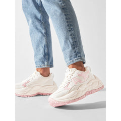 Armani Exchange Women’s Sneakers – Off White with Rose Detailing