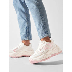 Armani Exchange Women’s Sneakers – Off White with Rose Detailing ARMANI EXCHANGE