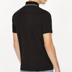 ARMANI EXCHANGE COLLAR TIPPED POLO BLACK 8NZF70