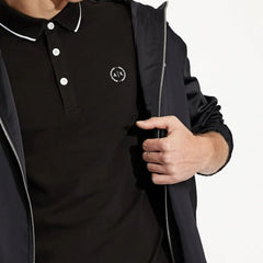 ARMANI EXCHANGE COLLAR TIPPED POLO BLACK 8NZF70