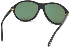om Ford Tyle Sunglasses Black Frame, Green Lenses