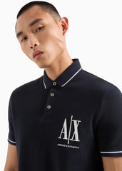 ARMANI EXCHANGE REGULAR FIT POLO SHIRT IN ICON PROJECT PIQUET NAVY ARMANI EXCHANGE