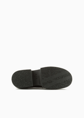 Armani Exchange Women’s Slip-On Loafers – Black with Logo Plaque