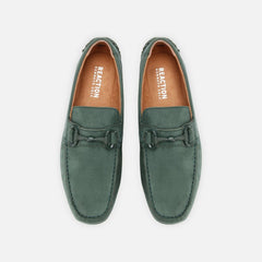 Kenneth Cole DAWSON vegan suede horsebit driver shoes in green for men