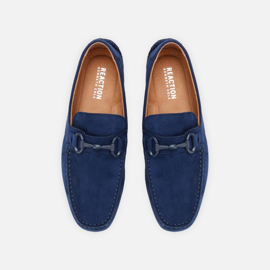 Kenneth Cole Men Shoes-DAWSON VEGAN SUEDE HORSEBIT DRIVER NAVY Kenneth Cole