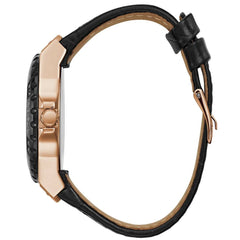 GUESS W0775L9 LADIES QUARTZ MULTIFUNCTION BLACK LEATHER STRAP WATCH