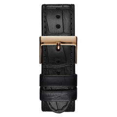 GUESS W0775L9 LADIES QUARTZ MULTIFUNCTION BLACK LEATHER STRAP WATCH