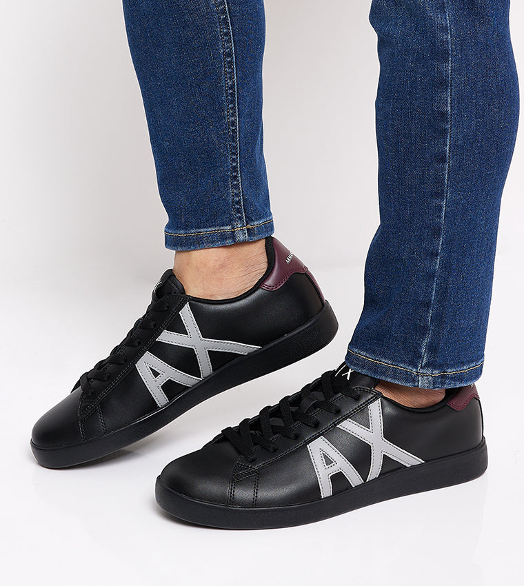 ARMANI EXCHANGE, Leather sports shoes with logo