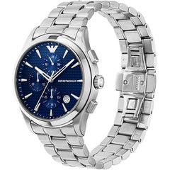 Emporio Armani Men’s Quartz Silver Stainless Steel Blue Dial Watch AR11528