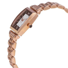 Emporio Armani Women’s Quartz Stainless Steel Brown Crystal Pave Dial Watch AR11407