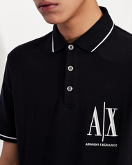 ARMANI EXCHANGE ICON PERIOD POLO SHIRT MAN BLACK 8NZFPA