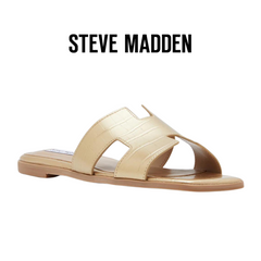 Steve Madden Women-HADLEIGH Textured Open Toe Flat Sandal
