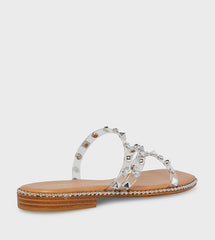 Steve Madden Women-BONDDI Embellished Open Toe Flat Sandal