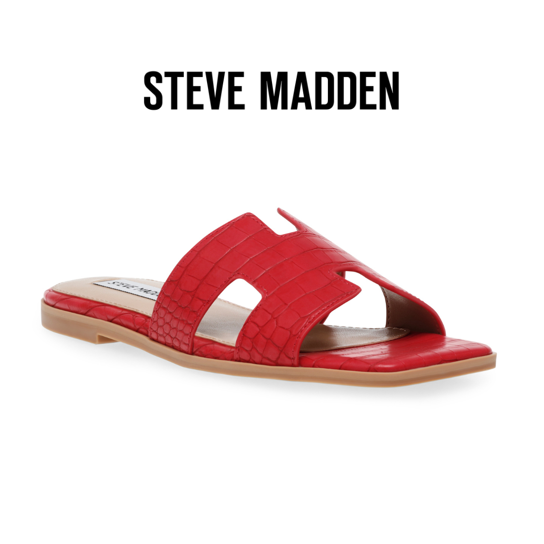 Steve Madden Women-HADLEIGH Square Toe Flat Sandal