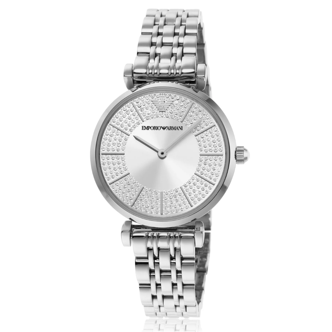 Emporio Armani Women’s Quartz Silver Stainless Steel Silver Dial Watch AR11445