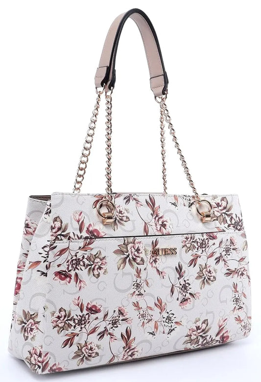 Guess Handbag Fredericksburg SATCHEL SHOULDER HAND BAG Multi Floral Logo