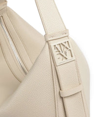 Armani Exchange Susie M Hobo bag imitation leather Off-White
