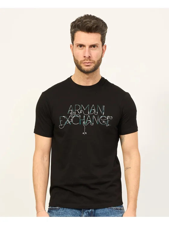 Armani Exchange black t-shirt 3DZTJF ZJH4Z da uomo