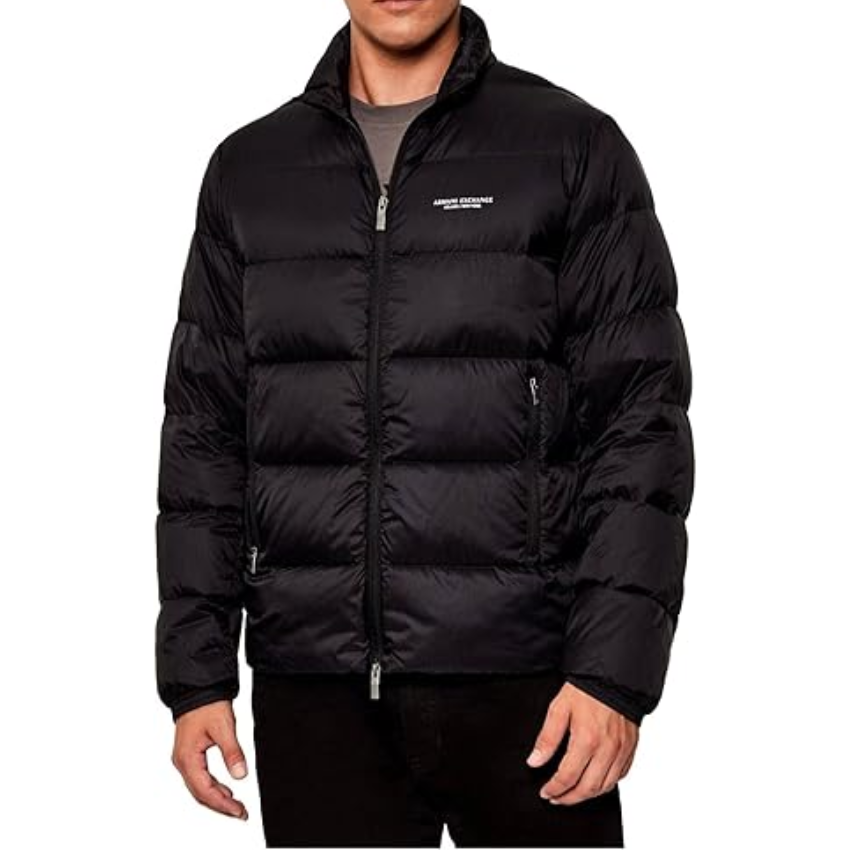 Armani_Exchange_men_s_black_woven_down_jacket_da_uomo