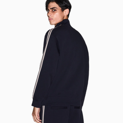 Armani Exchange men’s navy full-zip sweatshirt with contrasting bands