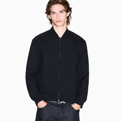 Armani Exchange black geometric quilted bomber jacket da uomo