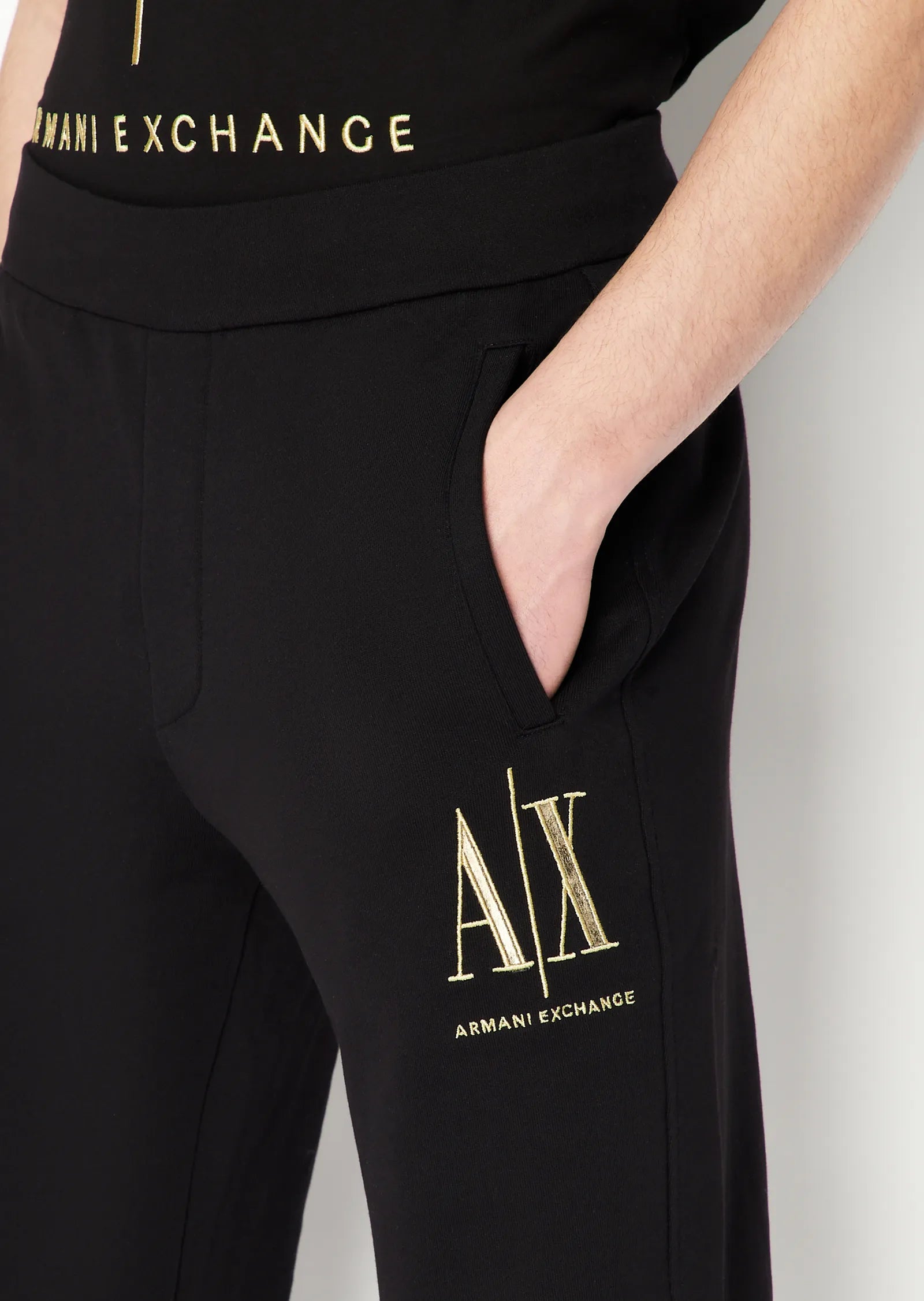 Armani Exchange men’s black jersey trousers 8NZPPQ ZJ1ZZ da uomo