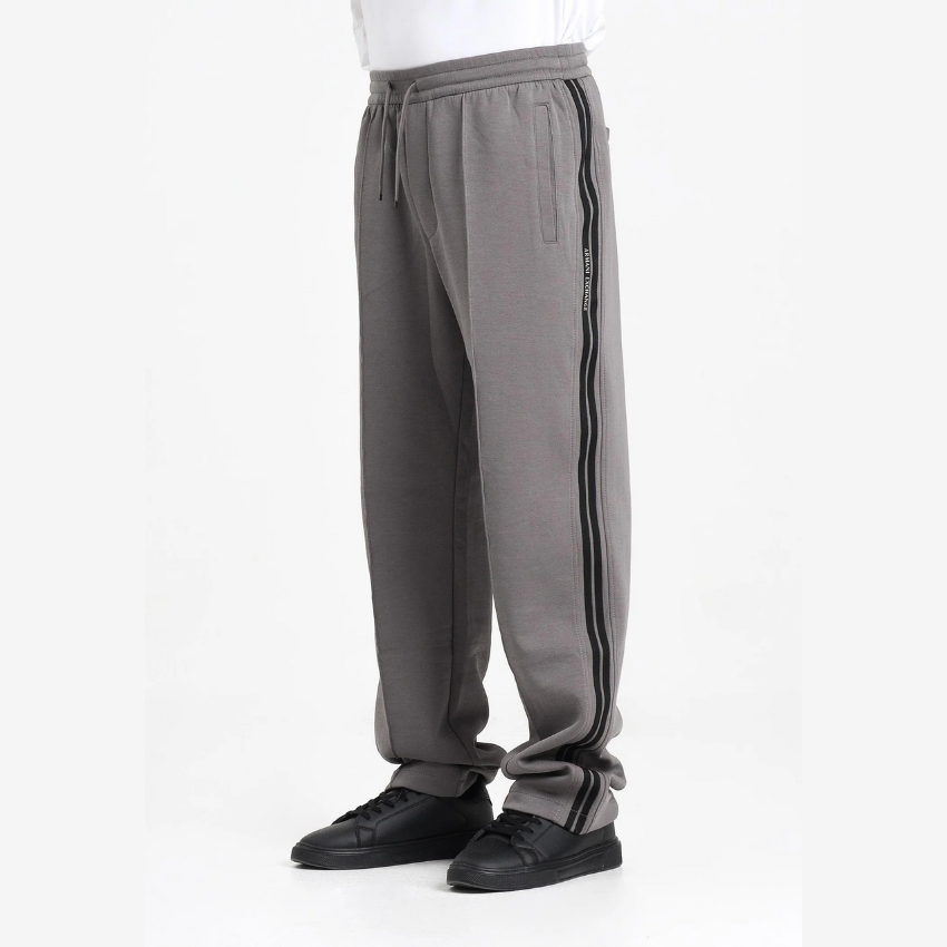Armani Exchange men’s grey jersey trousers with contrasting side stripes