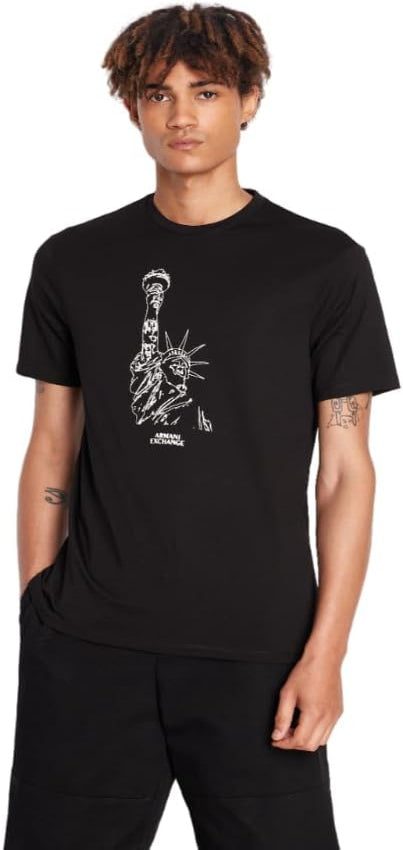 Armani Exchange men’s black jersey t-shirt regular fit New York