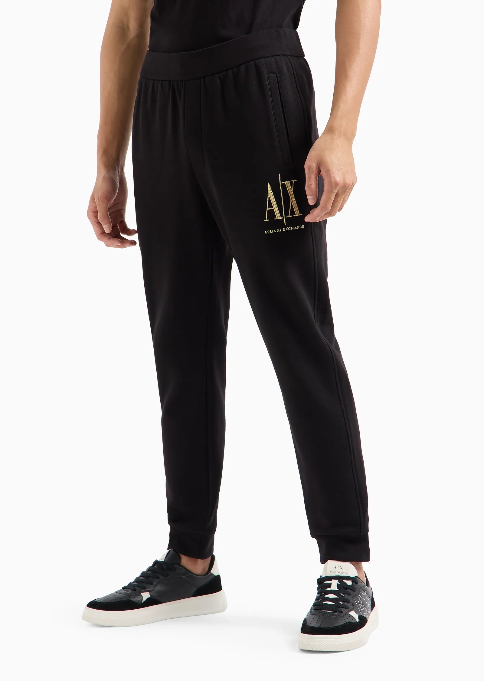 Armani Exchange men’s black jersey trousers 8NZPPQ ZJ1ZZ da uomo