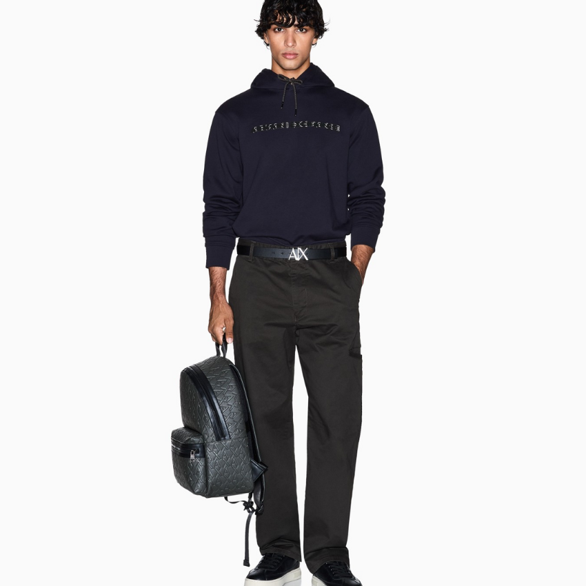 Armani Exchange men’s hoodie in Deep Navy with logo print