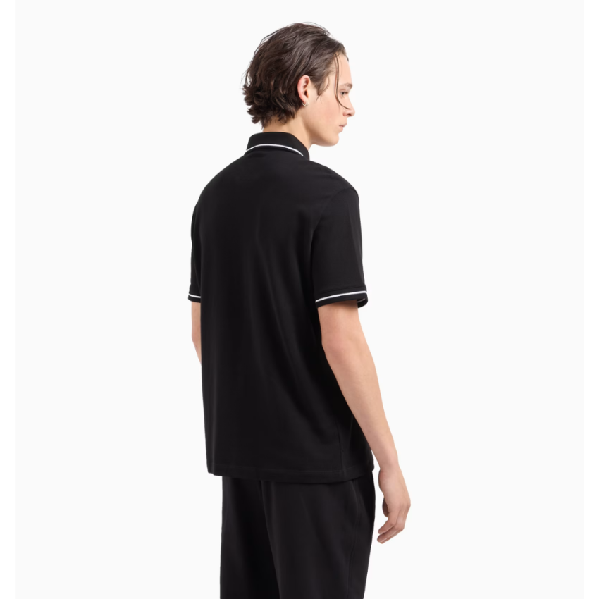 Armani Exchange regular fit polo shirt in Icon Project Piquet black for men