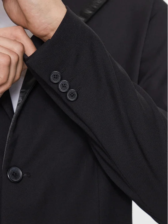 Armani Exchange black woven blazer 6RZG44 ZNXZZ da uomo regular fit